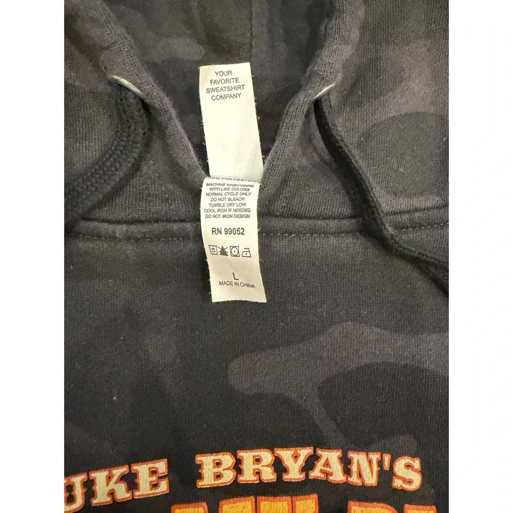 Luke Bryan Crash My Playa Ten Year Fiesta Mexico Camo Hoodie Mens Large‎ Black